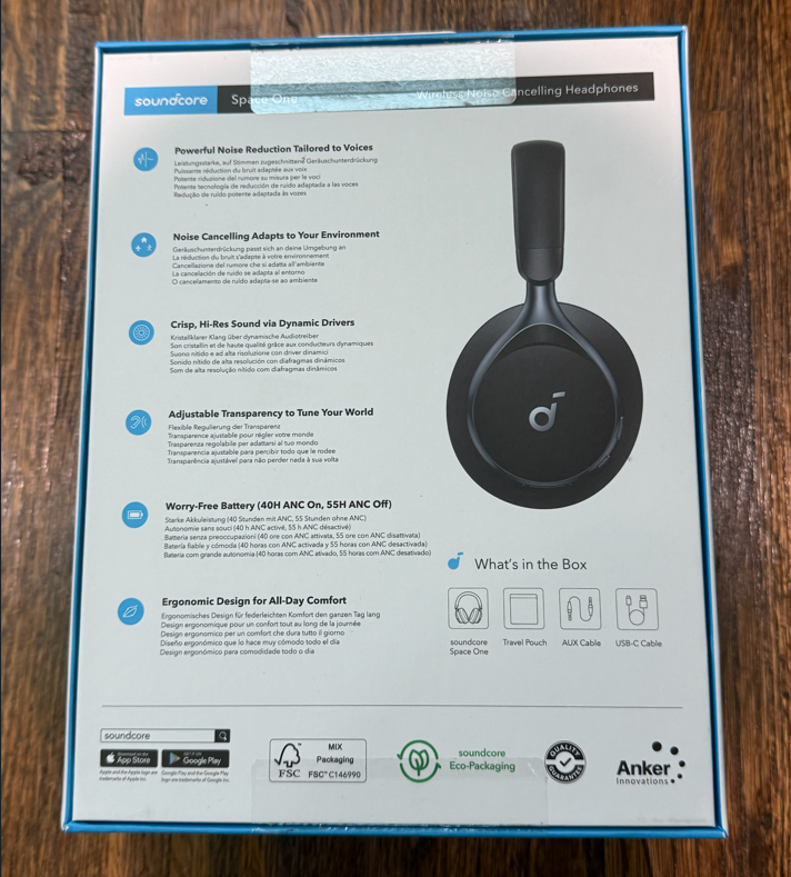 Soundcore Space One Wireless Over-Ear Headphones - Black